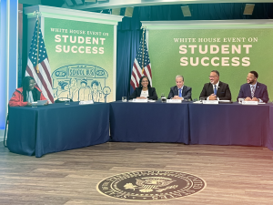 A White House press conference on the Student Success iniative.